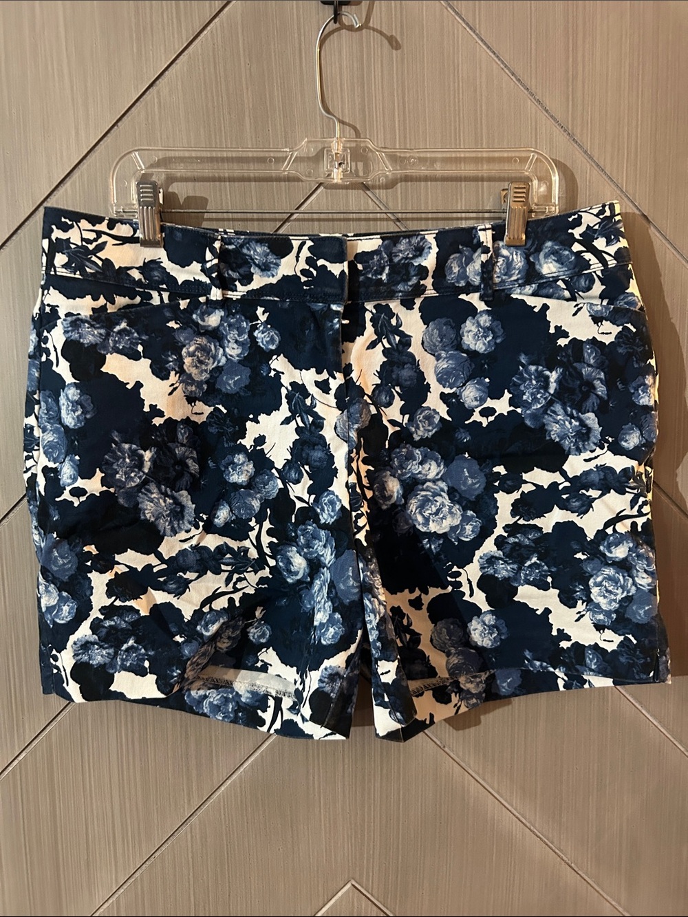 The Limited Navy Floral Print Bermuda Shorts